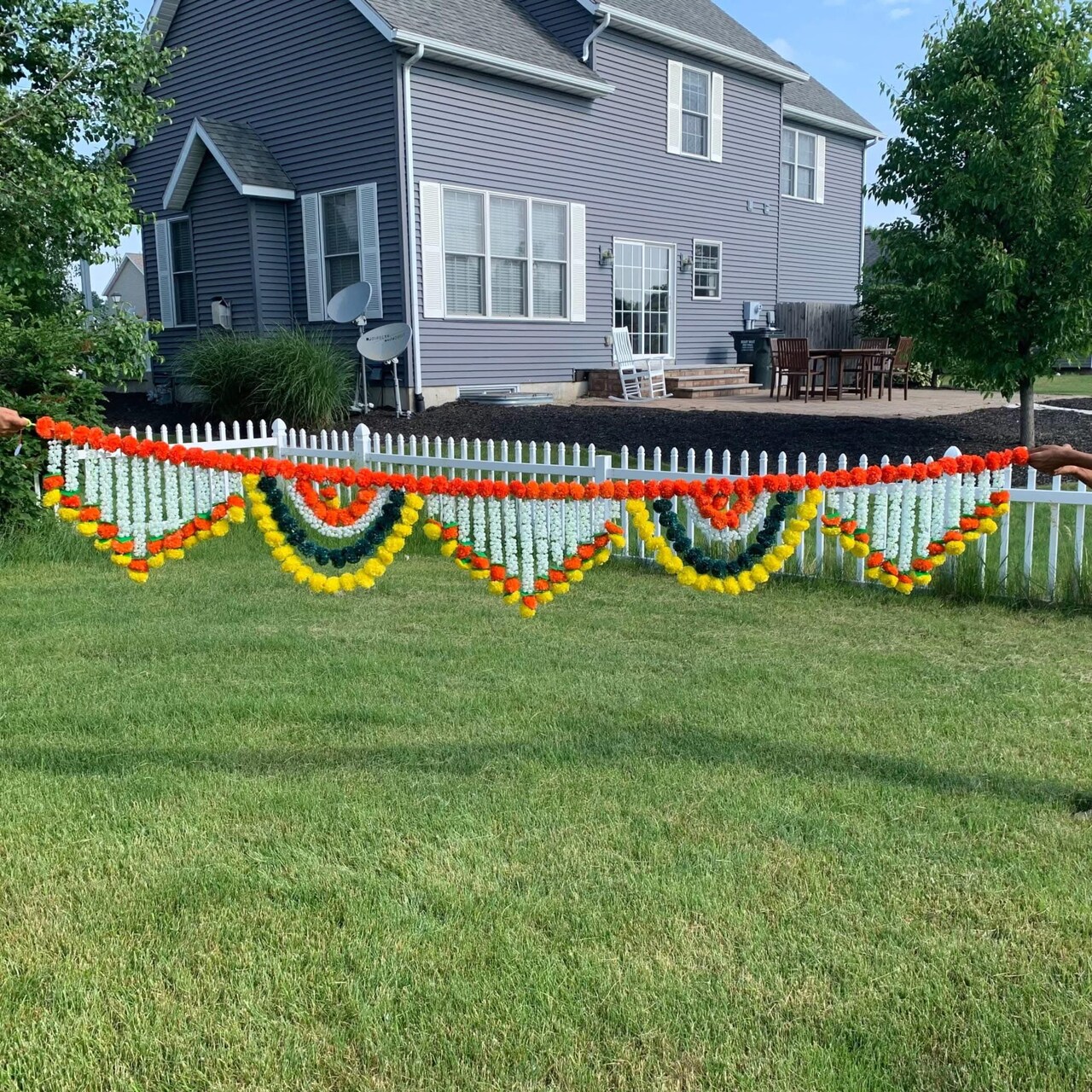 9.6 Feet Jumbo Marigold Jasmine Door Toran Hanging Valance Marygold Festival Garland Puja Diwali Decoration Day of the Dead Dia De Los Muertos Ofrenda Mexican Fiesta Halloween Decor